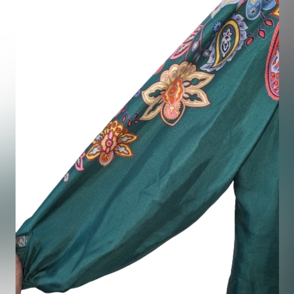 Boden Green Blouson floral blouse - Picture 6 of 10